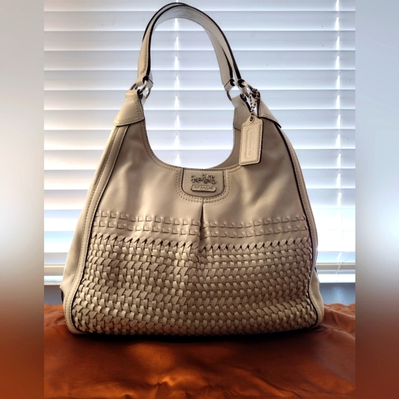 COACH Maggie Madison Woven Leather Shoulder HoboBag  23385 - Picture 11 of 16
